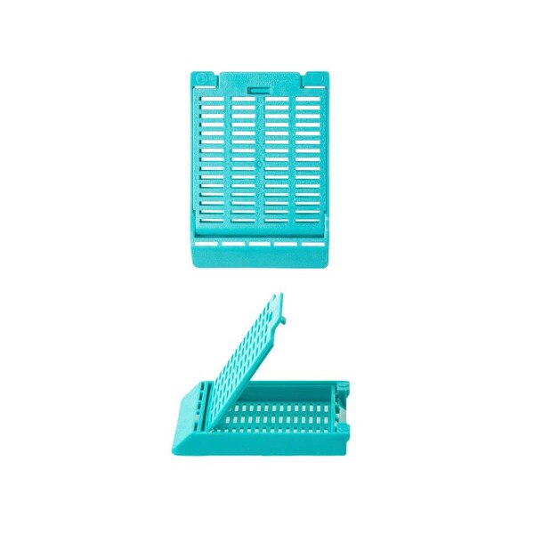Hinged Tissue Cassette, aqua